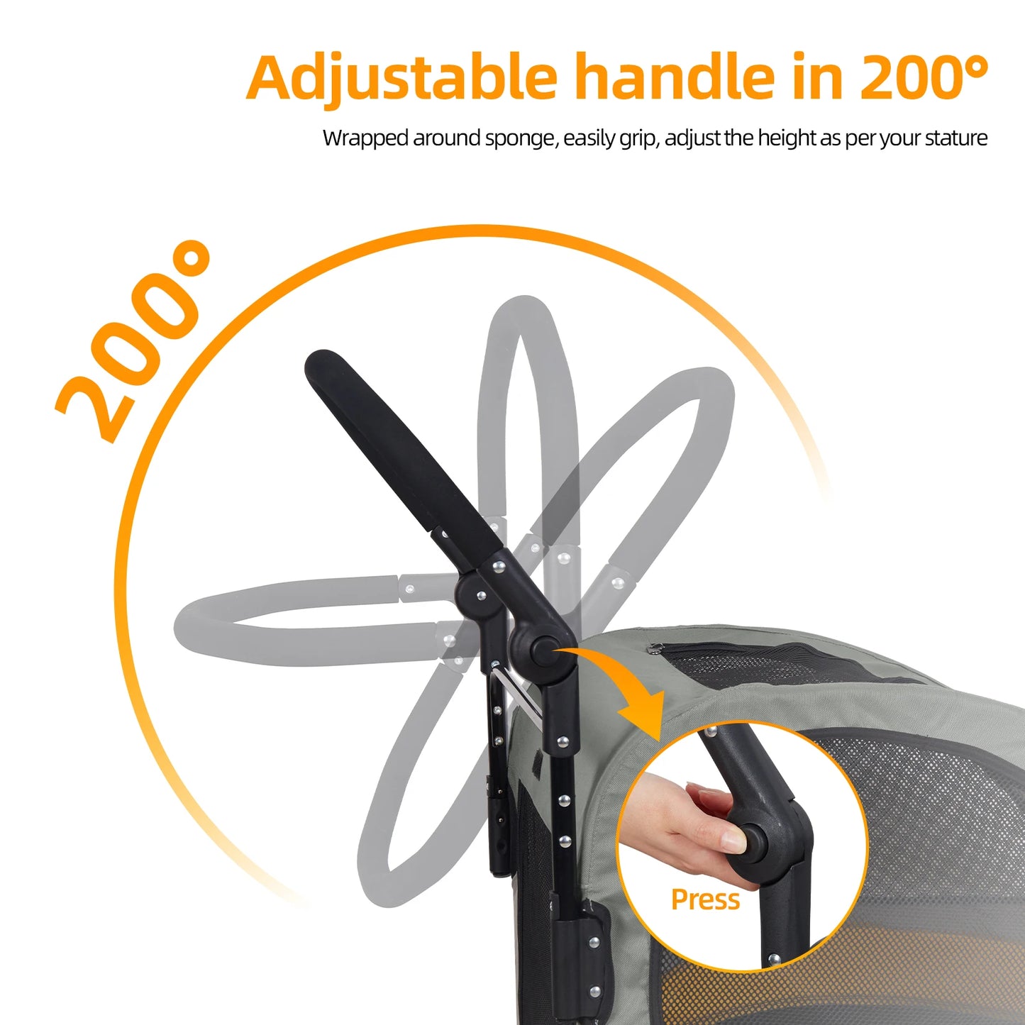 Portable Dog Stroller 4 Wheels Foldable Outdoor Carrier