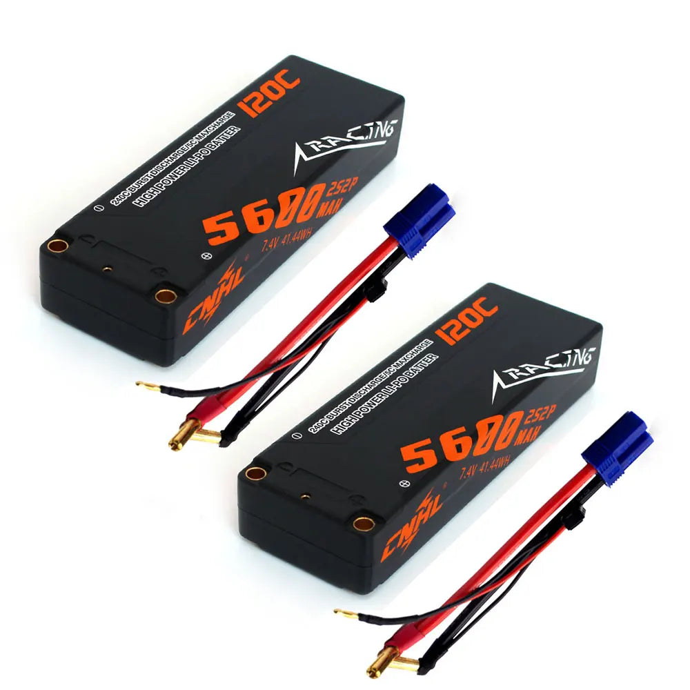 2pcs CNHL 2S 7.4V 5600mAh 6600mAh 8000mAh Lipo Battery 120C Hard Case With T EC5 Plug For RC Car Tank Boat Vehicle Truck Buggy