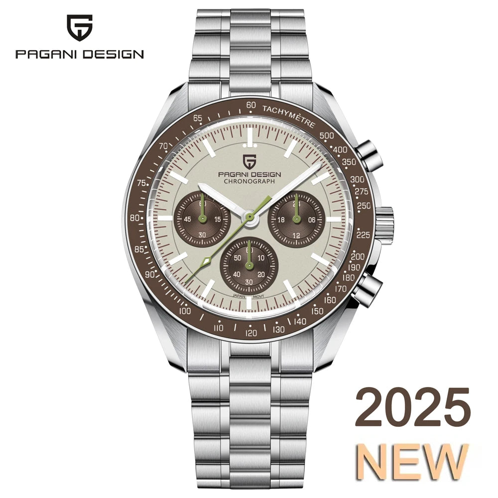 2025 New PAGANI DESIGN Moon V6 Men's Watches Luxury Quartz Watch For Man Chronograph VK63 Men Gift AR Sapphire Mirror Luminous