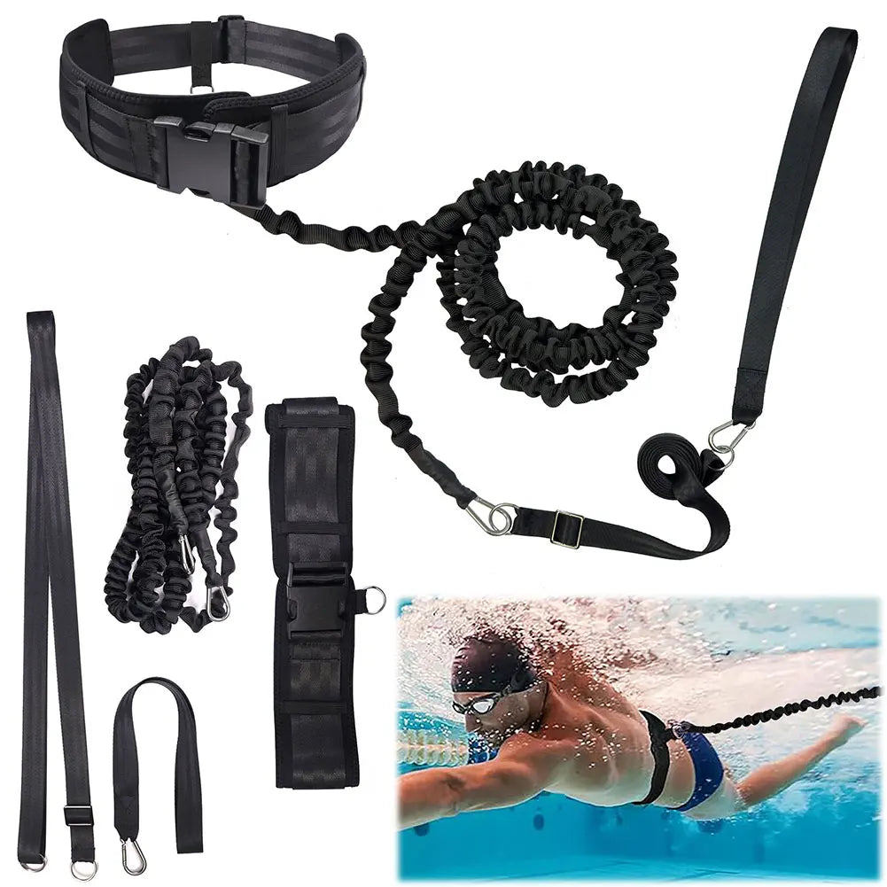 Swim Tether Stationary Swimming Aquatic Resistance Belt Swim Training Leash for Swim Training and Exercise