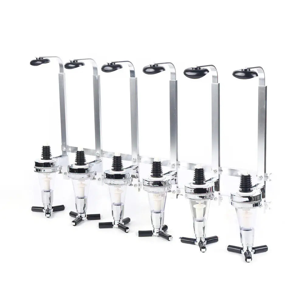 6-Bottle Wall Mounted Liquor Dispenser Alcohol Liquor Dispenser Stand Wall Mounted Bar Butler for Drink Beer Wine