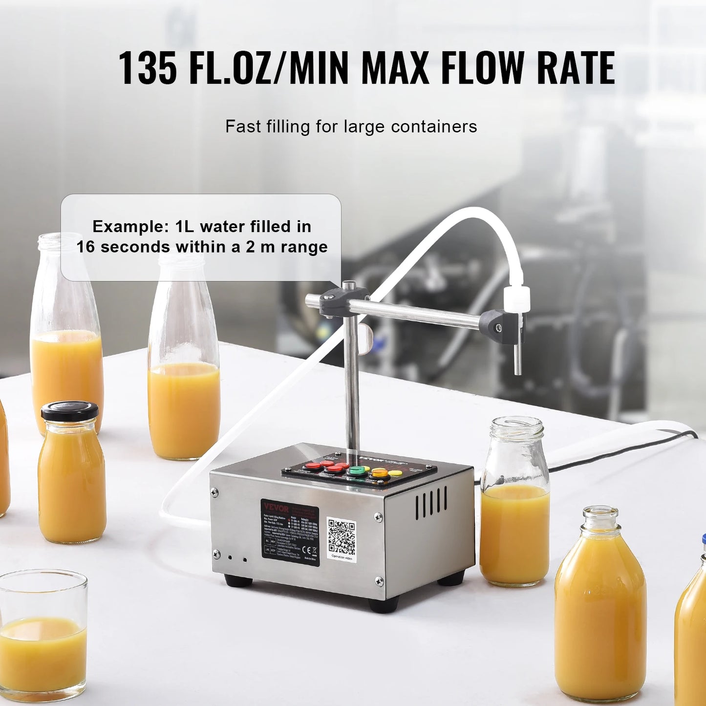 SucceBuy 10-4000ml Liquid Filling Machine Automatic Bottle Filler Machine with Single Nozzle Digital Control for Milk Water Wine