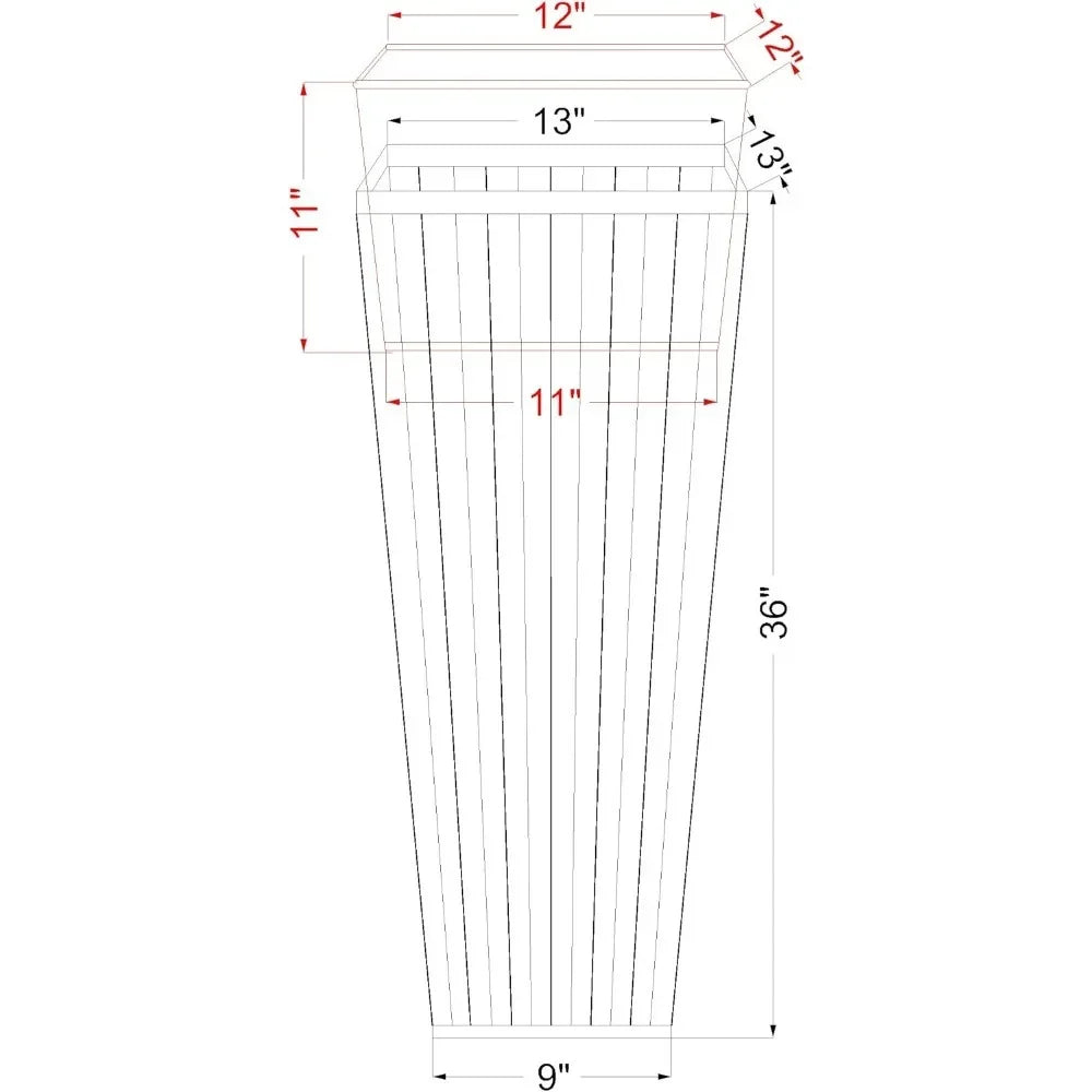 Tall Outdoor Planter or Indoor Flower Pots Large with Drip Tray