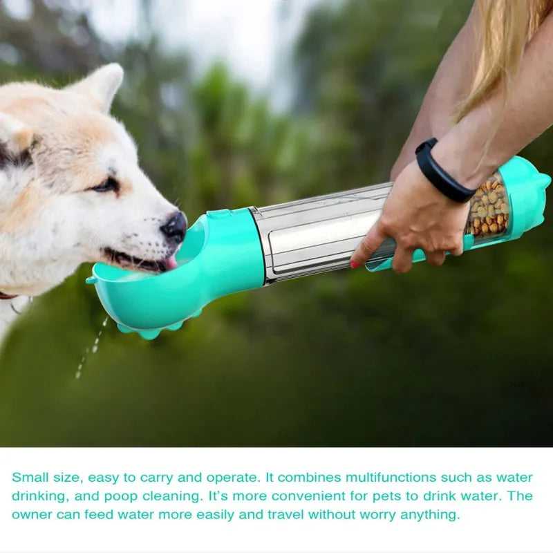 4 In 1 Dog Water Bottle Portable Pet Water Cup With Food