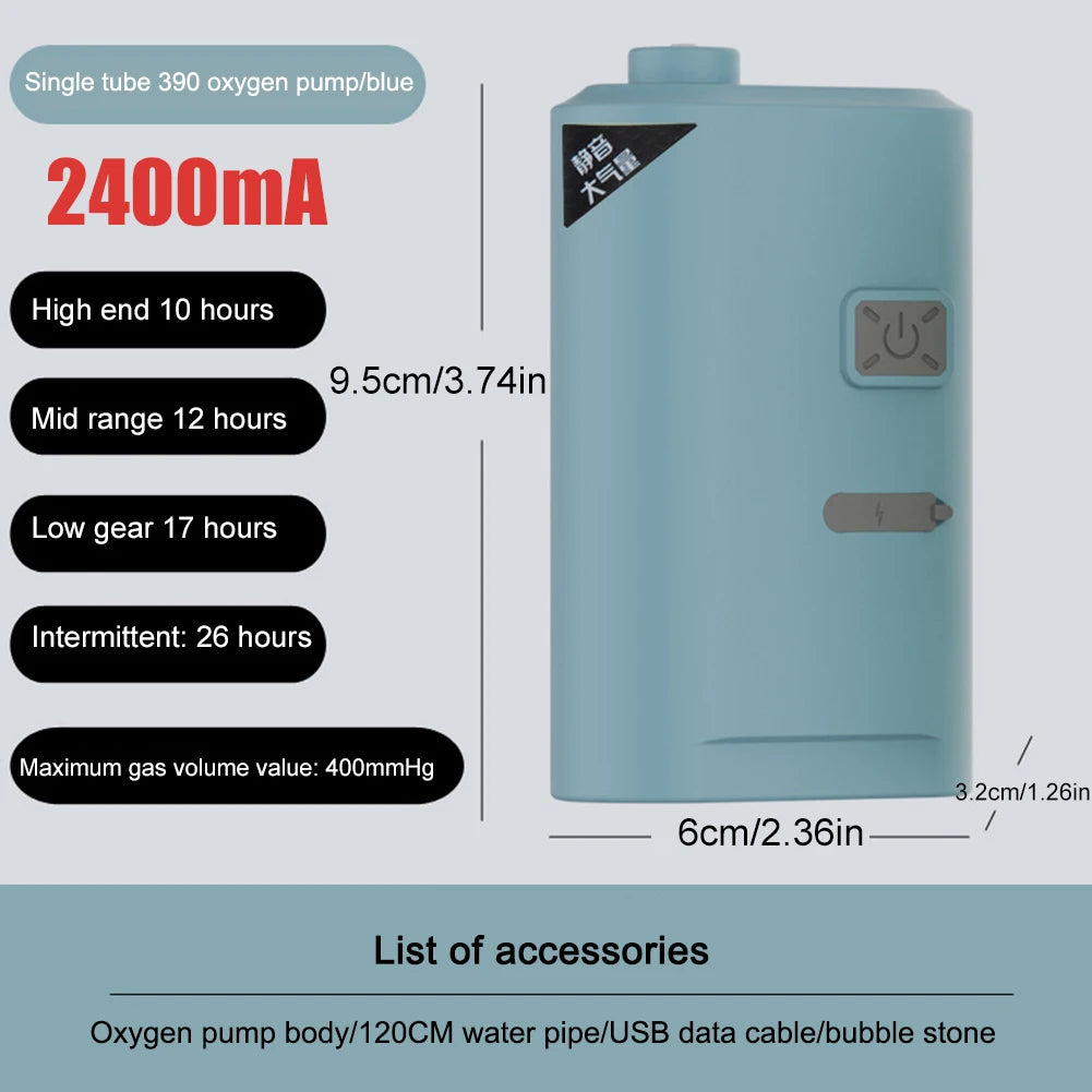 Rechargeable USB Oxygen Pump For Aquarium Aeration System