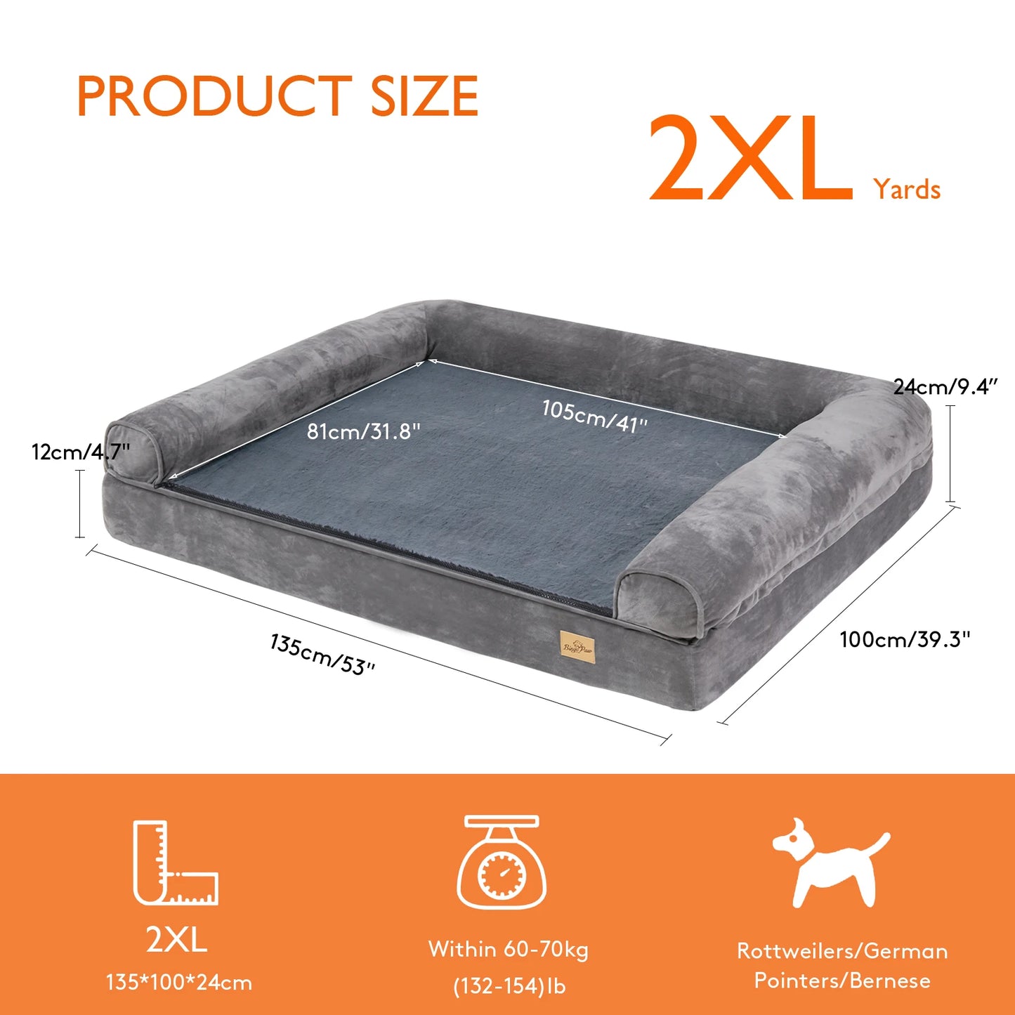 Extra Large Dog Bed Orthopedic With Removable Washable Cover