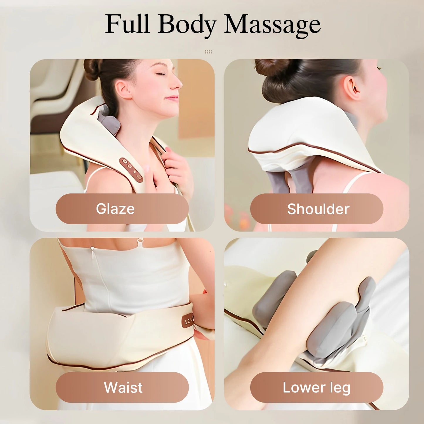 Cordless Neck and Shoulder Massager Heat for Pain Relief