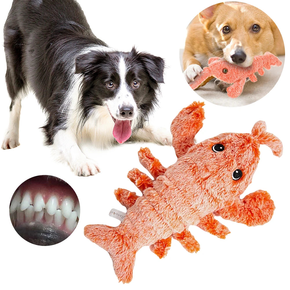 Floppy Lobster Interactive Dog Toy Jumping Moving Dog Toy Interactive Dog Toy To Keep Them Busy for Medium Dogs Teething