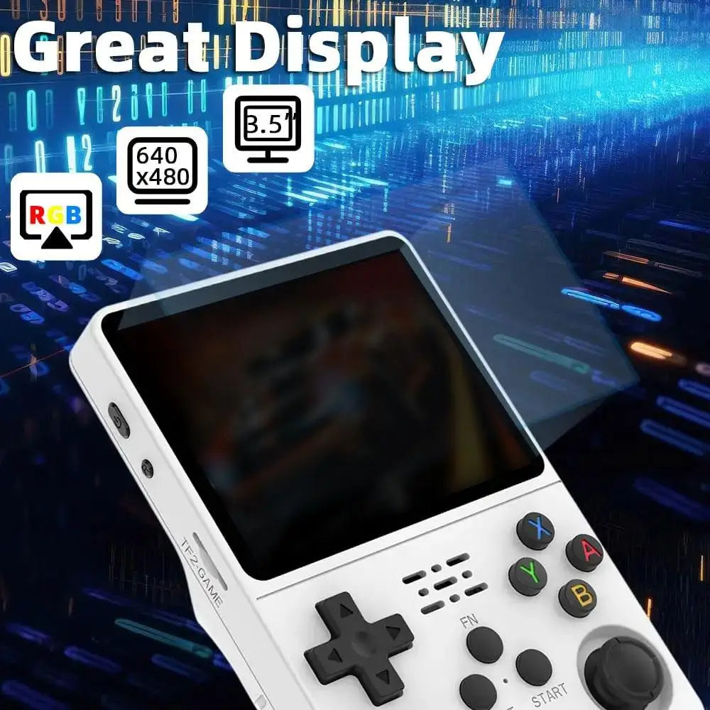 WUDS R36S Portable Handheld Game Controller with 3.5" HD Screen, Rechargeable Battery - Perfect Christmas Gift for Gamers