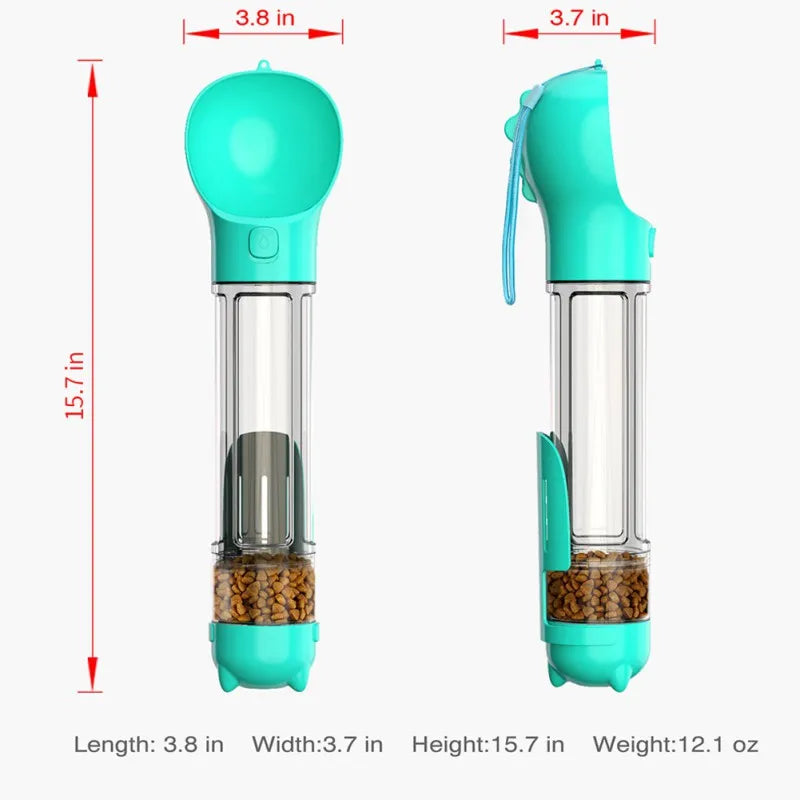 4 In 1 Dog Water Bottle Portable Pet Water Cup With Food