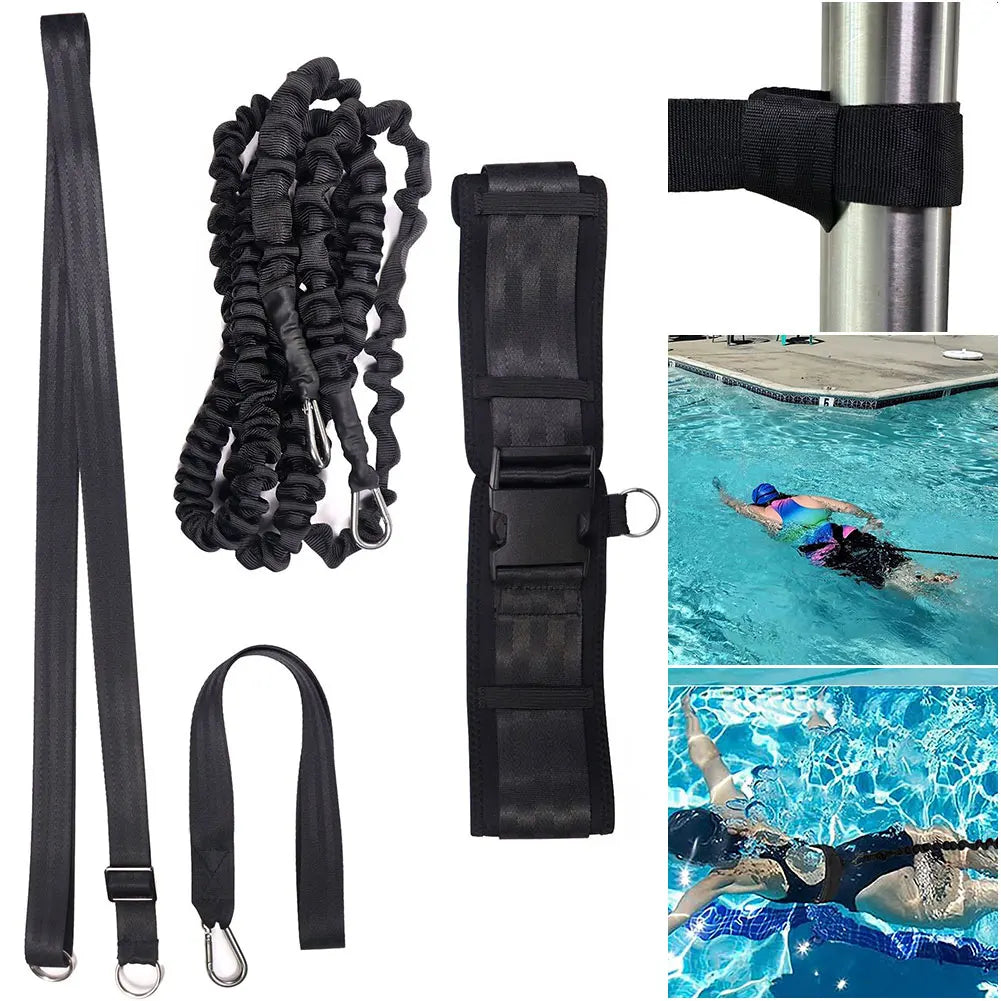 Swim Tether Stationary Swimming Aquatic Resistance Belt Swim Training Leash for Swim Training and Exercise