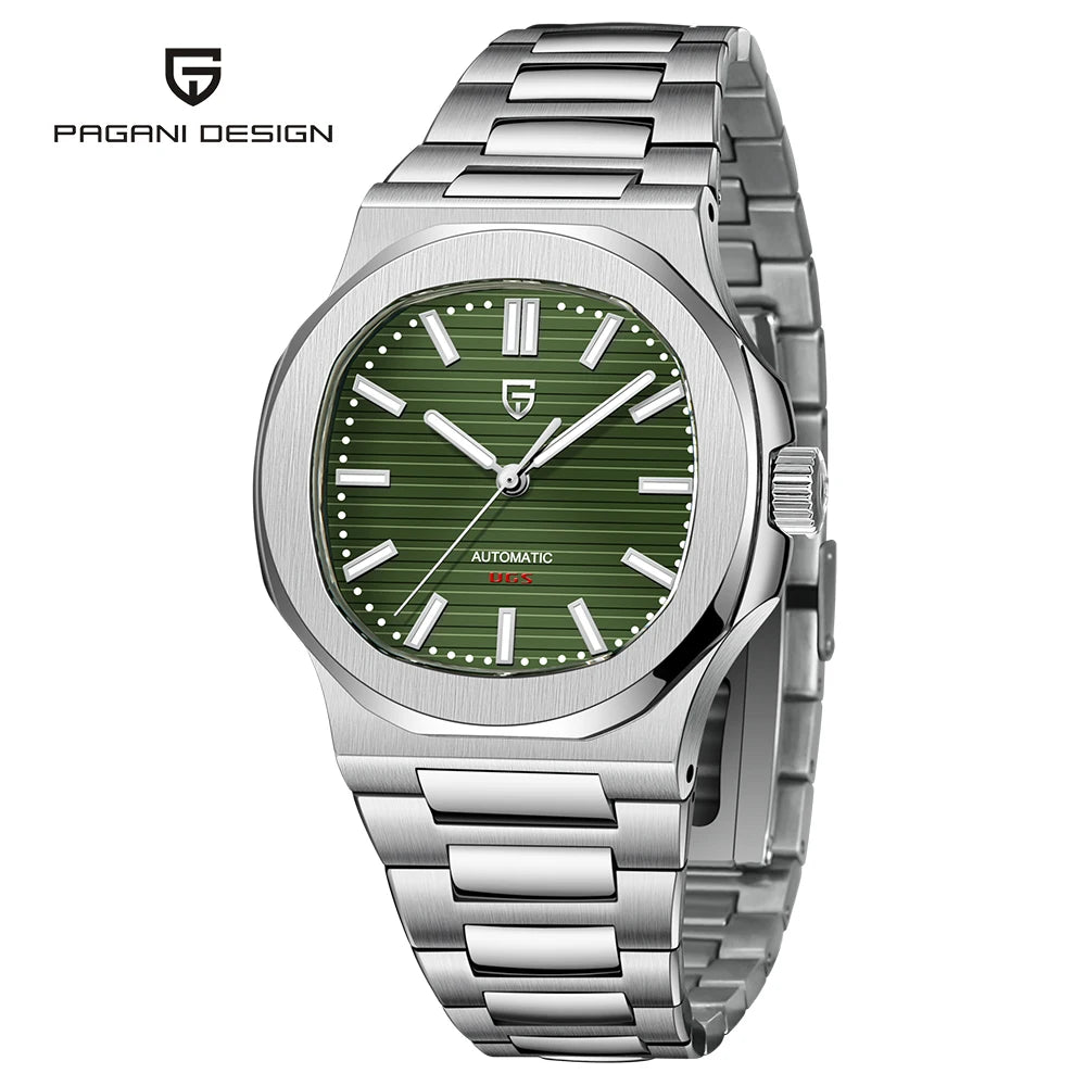 Pagani Design 40mm Automatic Mens Wristwatch Stainless Steel Sapphire Crystal