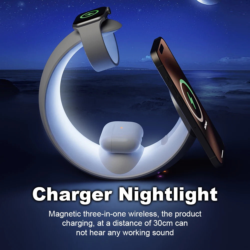 4 In 1 Magnetic Wireless Charger Stand 15W For iPhone