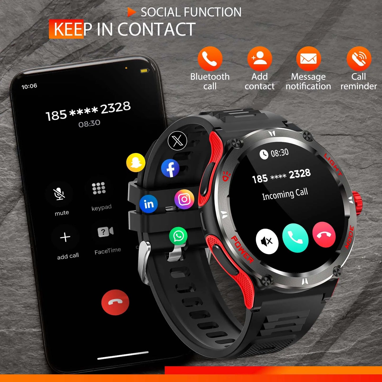 LaNikar Smart Watch 3ATM Waterproof 1.53 Inch KT76 Bluetooth