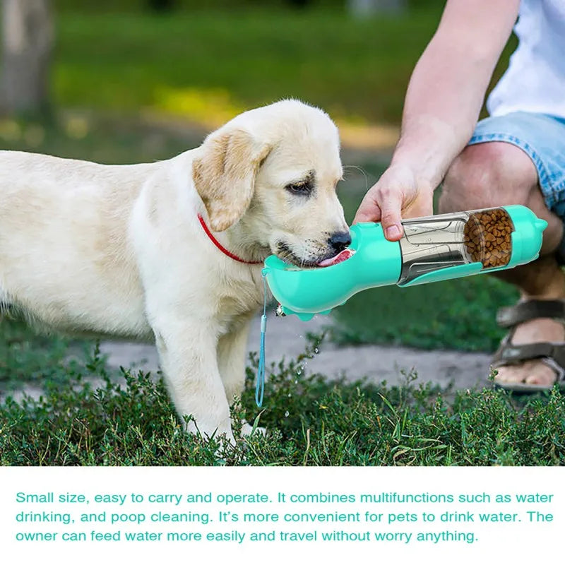 4 In 1 Dog Water Bottle Portable Pet Water Cup With Food