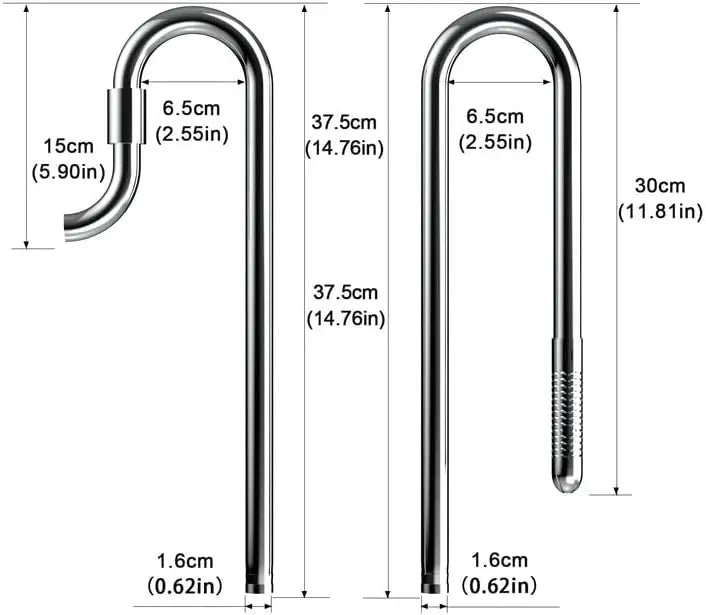 Stainless Steel Inflow Outflow Pipe For Aquarium 12 To 16mm
