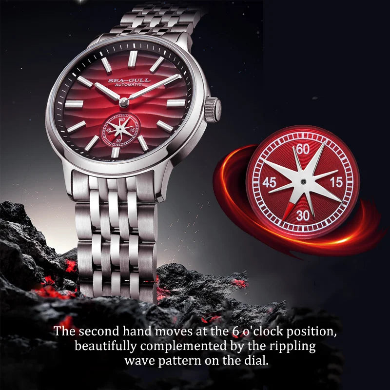 Seagull 2025 New Natural Series Men Watch Automatic Mechanical Watch Polaris Sub Dial Luminous Luxury Dress Men Wristwatch 6180