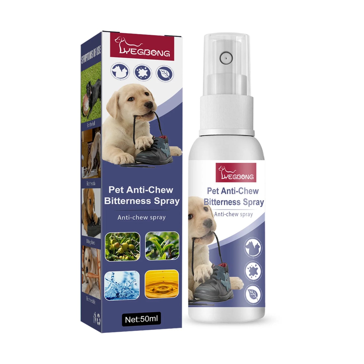 Yegbong 50ml Pet Anti Chewing Bitterness Spray Anti Scratch Sofa Chewing Preventing Stop Furniture Biting Cat Dog Bitter Spray