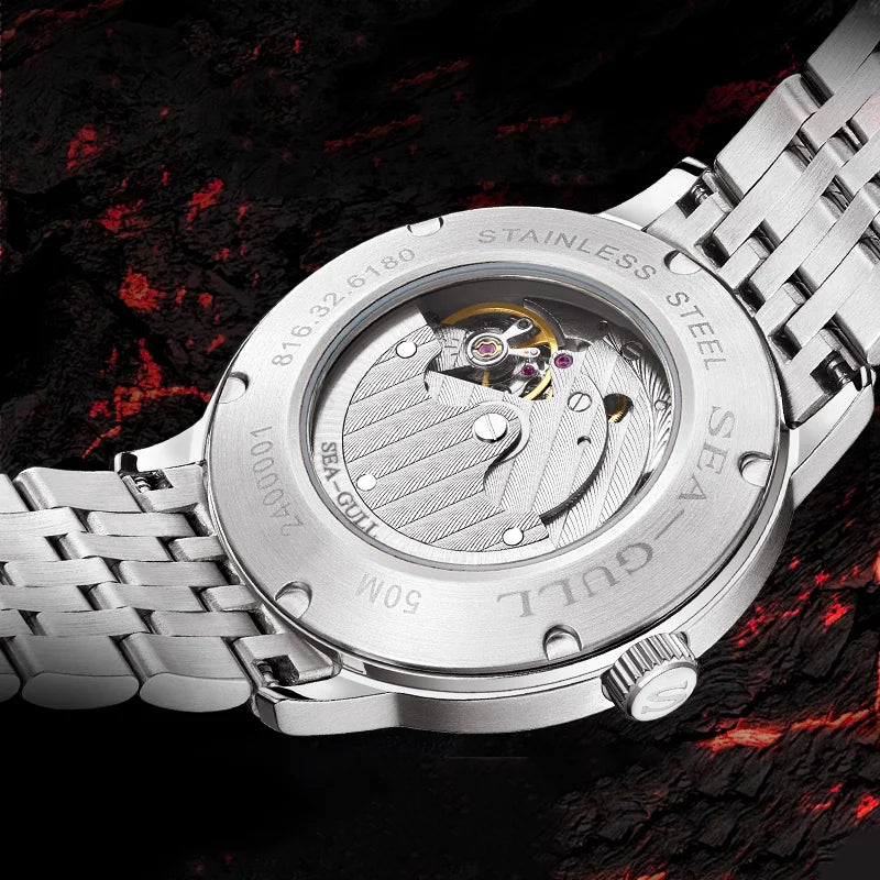 Seagull 2025 New Natural Series Men Watch Automatic Mechanical Watch Polaris Sub Dial Luminous Luxury Dress Men Wristwatch 6180