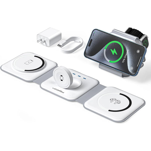 Foldable 3 In 1 Wireless Charging Dock For Multiple Devices