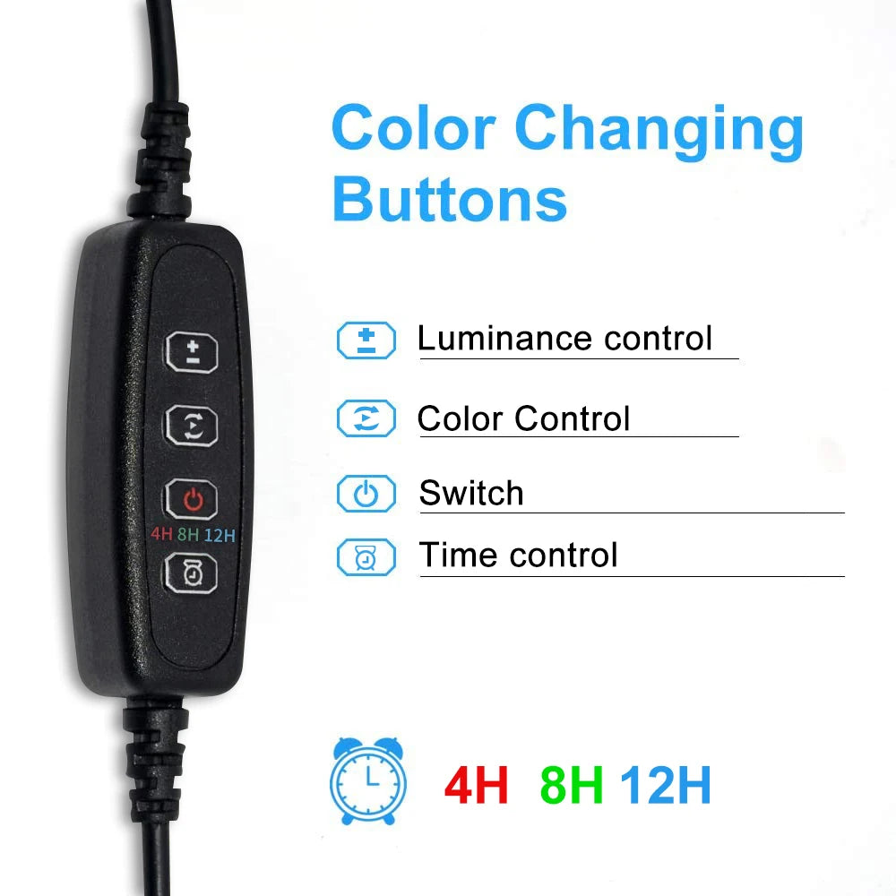 BR Light Submersible LED Aquarium Clip Light With Timer D30