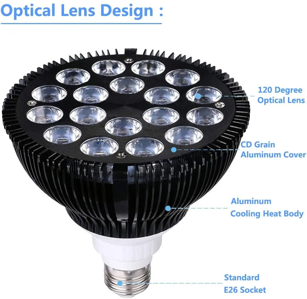 E27 LED Aquarium Light Bulb Full Spectrum 12W 54W Fish Tank