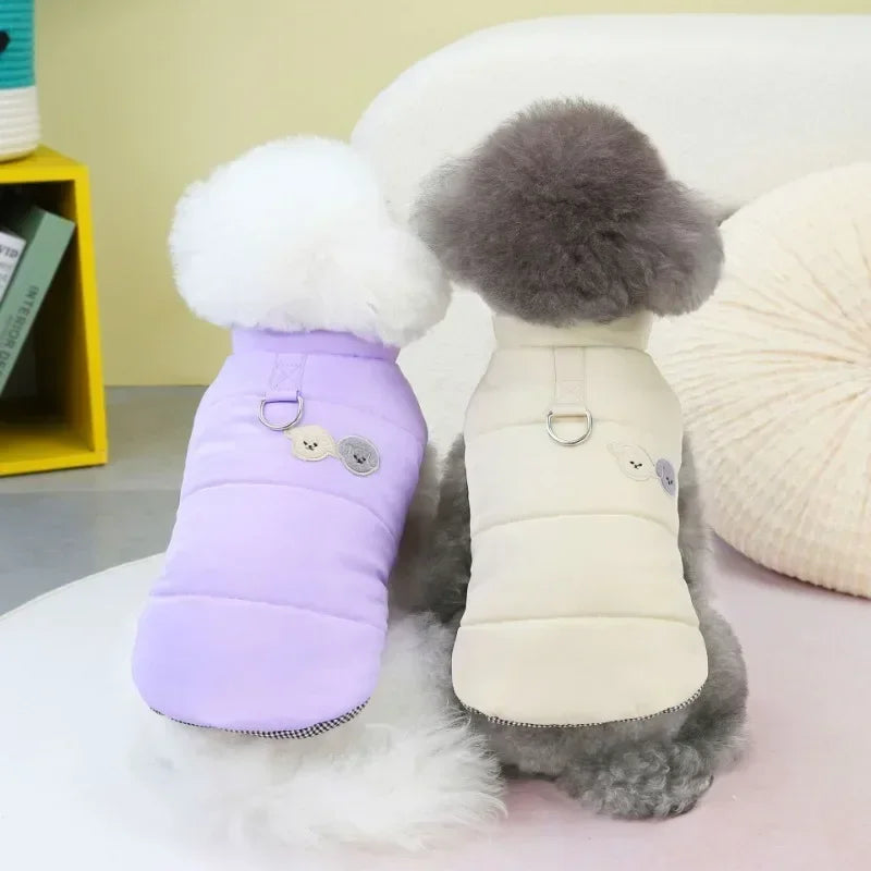 Dog Winter Clothes Puppy Warm Jacket Pet Coat for Small Medium Dogs Cats with D-ring Vest Chihuahua French Bulldog Costumes