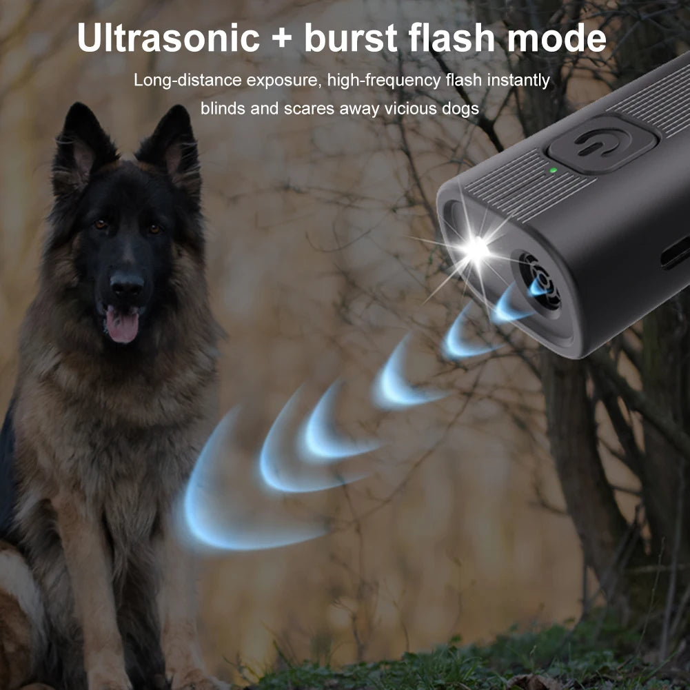 Ultrasonic Dog Bark Deterrent Device Long Range Rechargeable Anti-Barking Device Dog Trainer Device for Small/Medium/Large Dogs