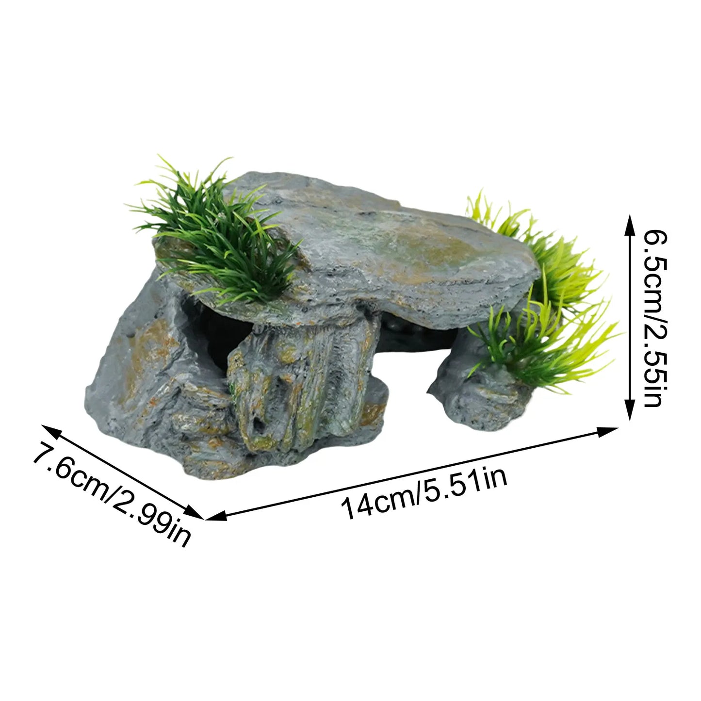 Aquarium Reptile Cave Rock Hide Platform Turtle Lizard Snake