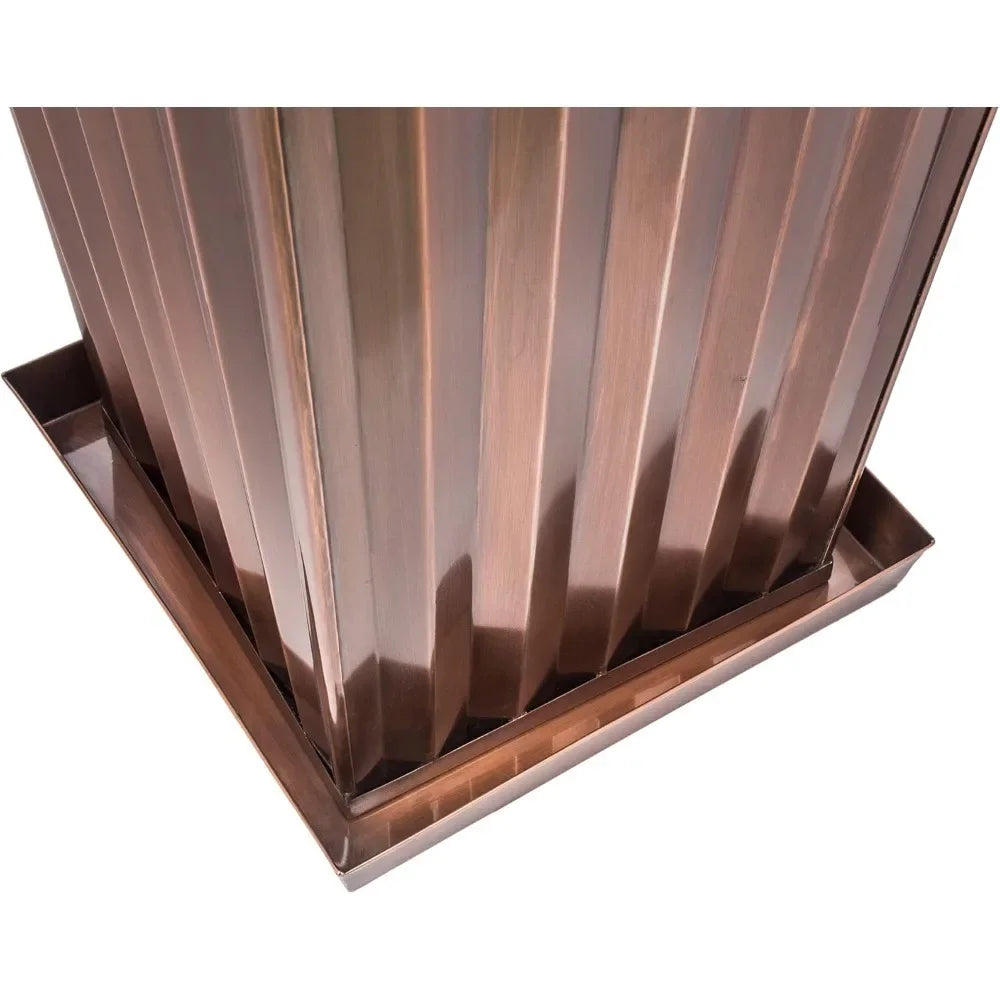 Tall Outdoor Planter or Indoor Flower Pots Large with Drip Tray