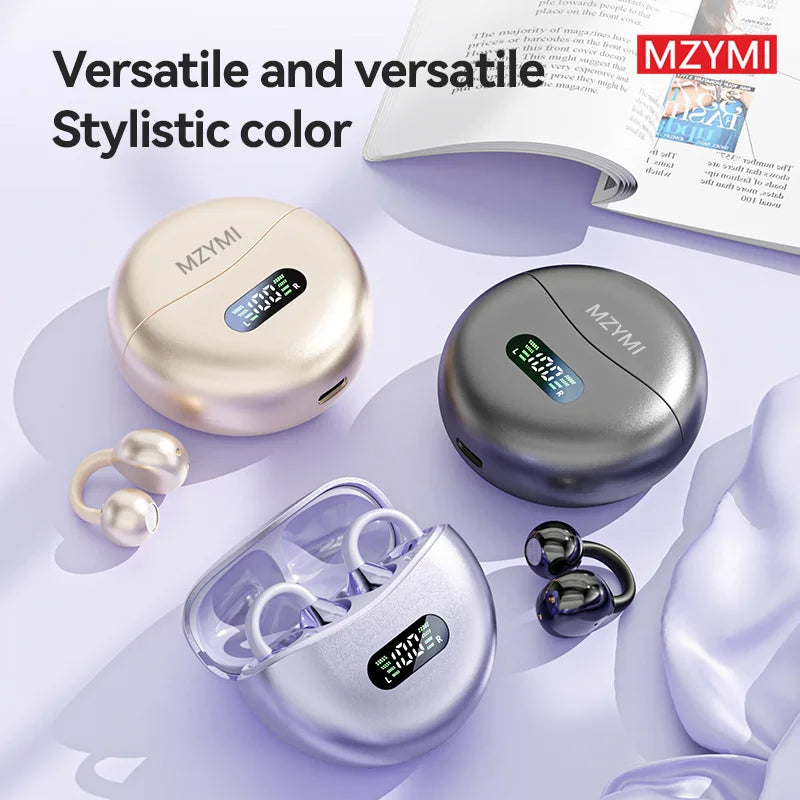 MZYMI Earclip Bluetooth5.4 Earphones M79 Waterproof Sports Music Headphones LED Display TWS Earbuds Open Ear Headset With Mic
