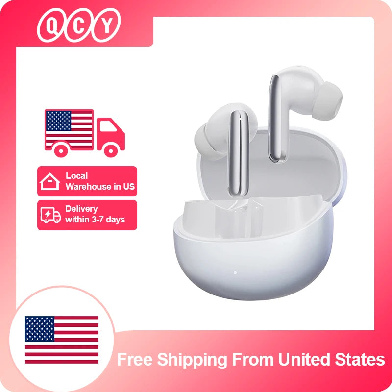 QCY MeloBuds Pro Wireless Earphones with 46dB Active Noise Cancellation Hi-Res LDAC Bluetooth 5.3 and 6 Microphones
