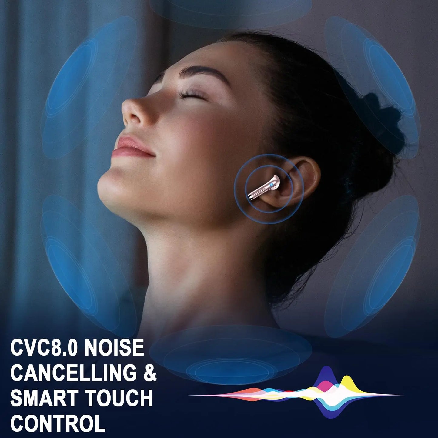 DRSAEC Wireless Earbuds, Bluetooth 5.3 Ear Buds LED Power Display Headphones, in-Ear Noise Cancelling Mic, 40H Playback.