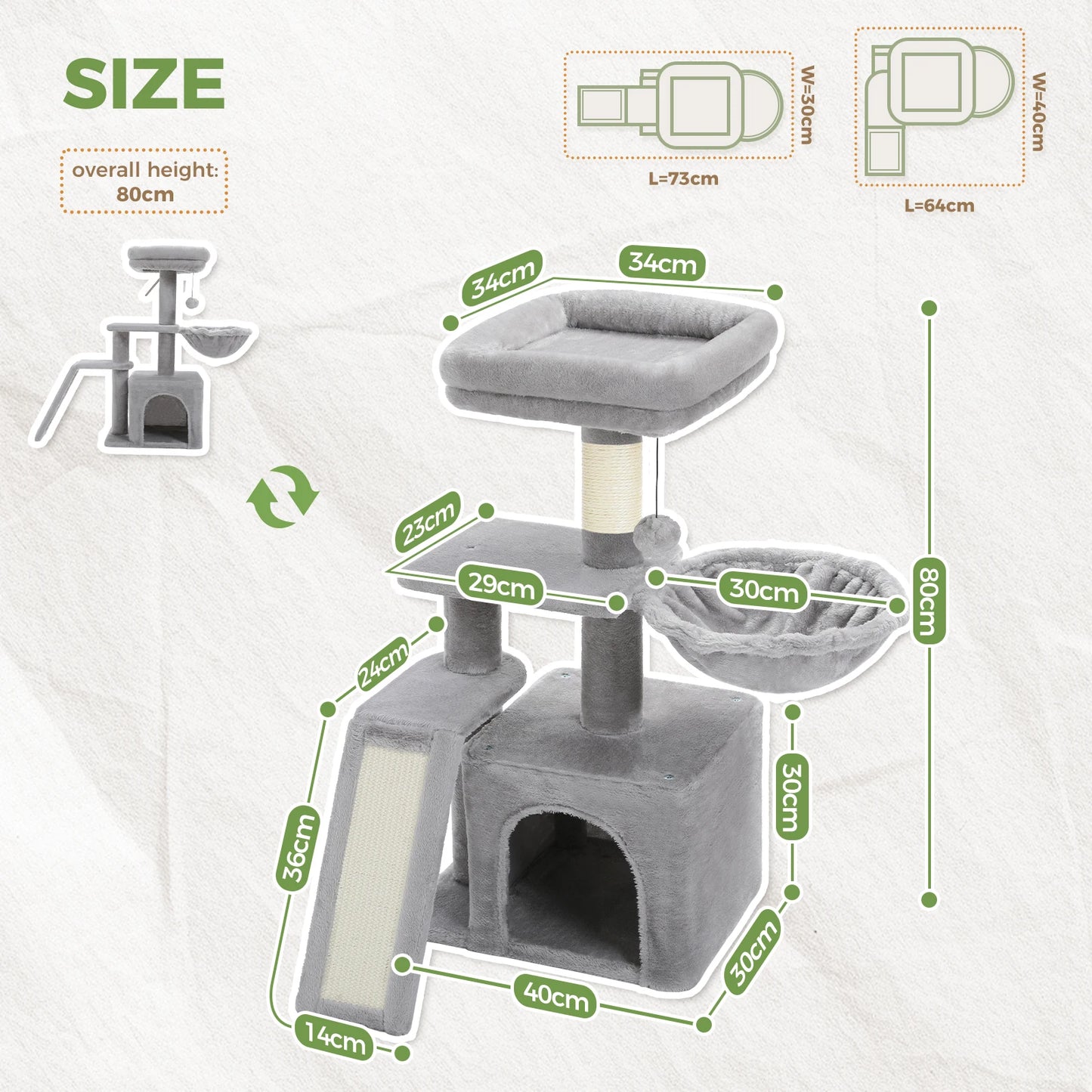 Cat Tree For Indoor Cats Two Styles With Scratching Posts