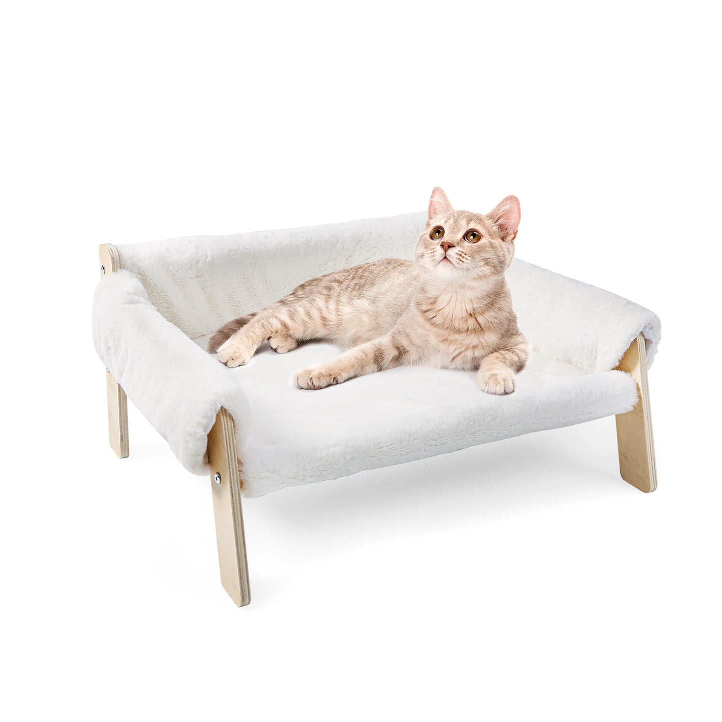 Raised Wooden Leg Cat Sofa Bed For Indoor Cats Comfort