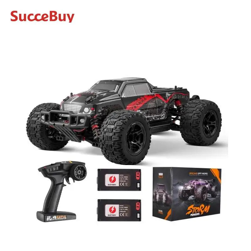 SucceBuy 1:10 38KM/H 4WD RC Car All Terrain Off-Road with 2 Batteries Drift Monster Truck Children Toys for Kids Christmas Gifts