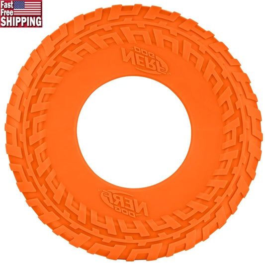 Durable 10 Inch Dog Flyer TPR Toy Fetch Aerodynamic Play Non-Slip Tire Tread Design Lightweight Portable Outdoor Fun