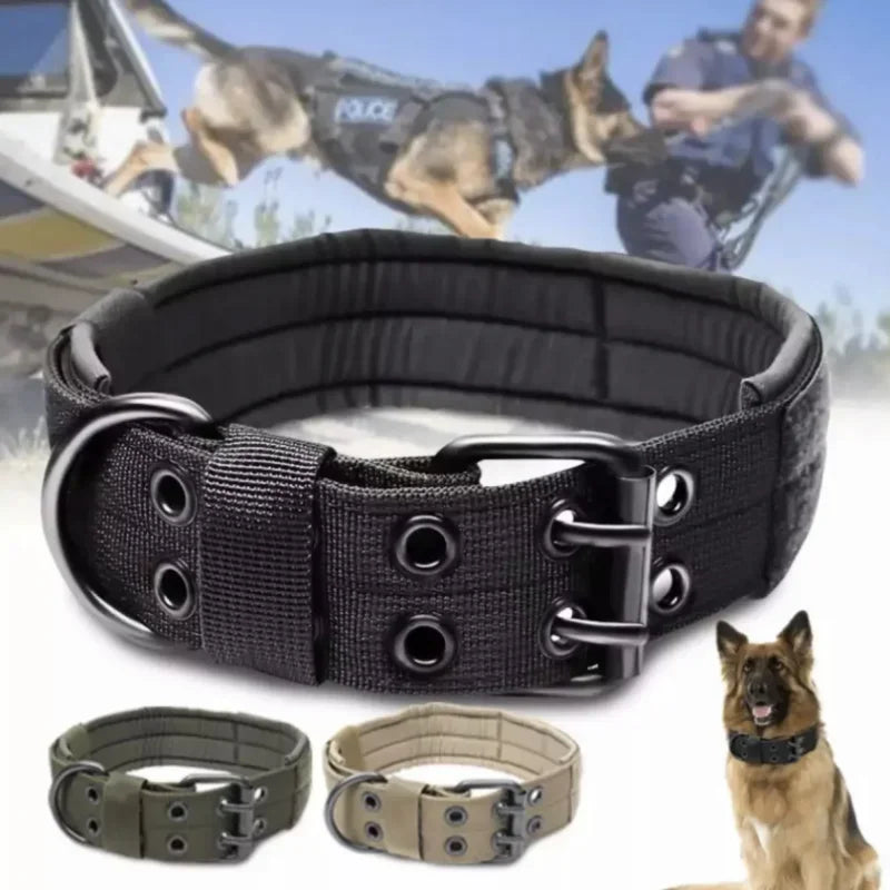 Adjustable Reflective Nylon Dog Collar Heavy Duty Tactical
