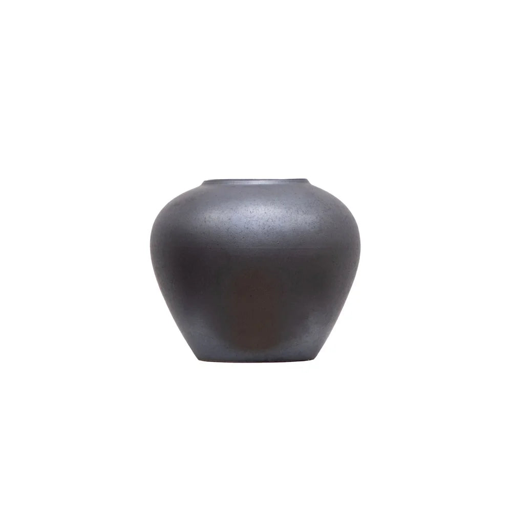 Ceramic Round Urn Vase Decorative Home Accent Ideal Fresh Flowers Dried Stems Indoor Use Graceful Curves Sophisticated Design