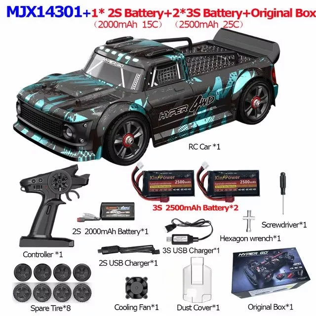 Hyper Go MJX 14301 1/14 4WD RC Car 65KM/H Brushless RC Racing Car Remote Control Cars Off-Road Truck Toy