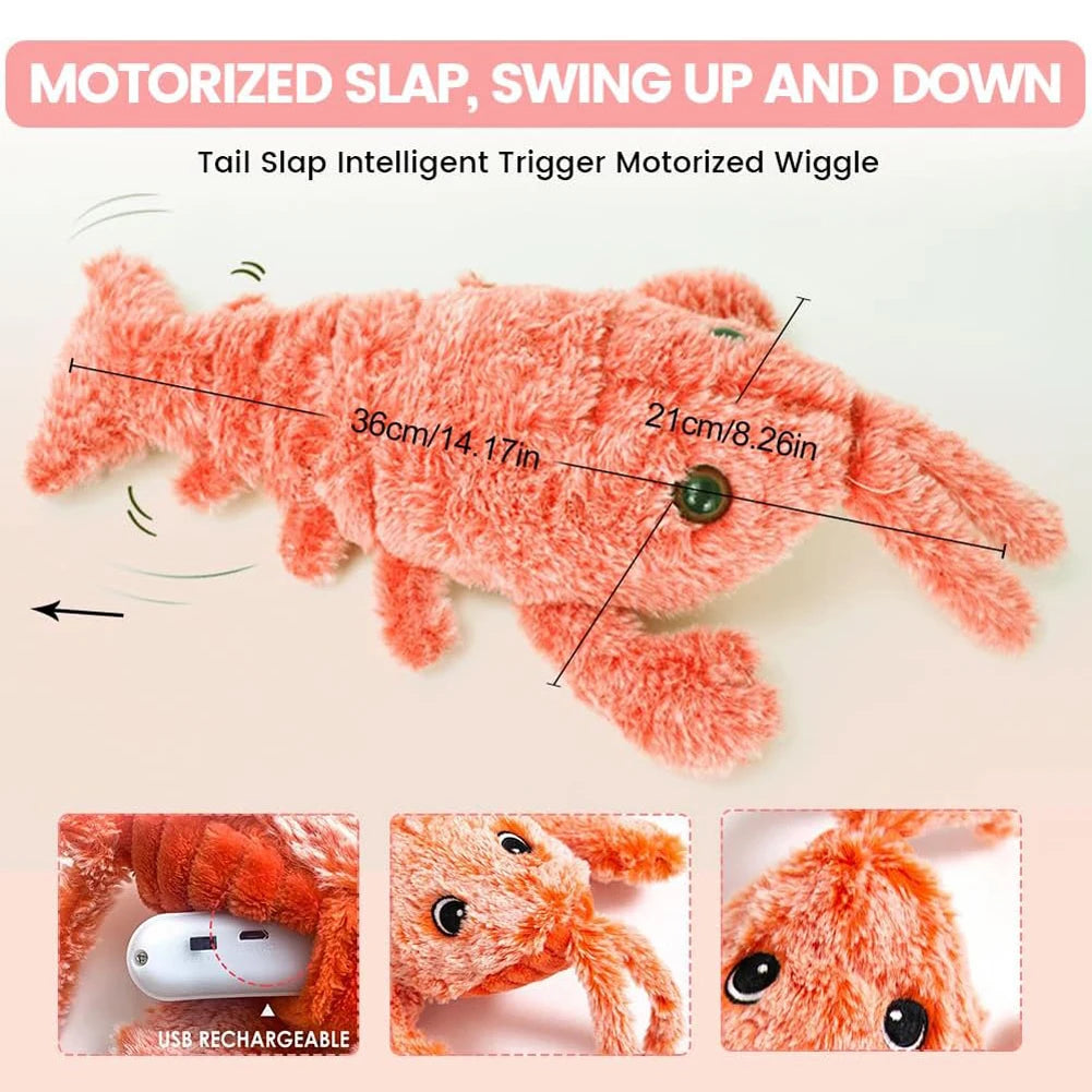 Floppy Lobster Interactive Dog Toy Jumping Moving Dog Toy Interactive Dog Toy To Keep Them Busy for Medium Dogs Teething