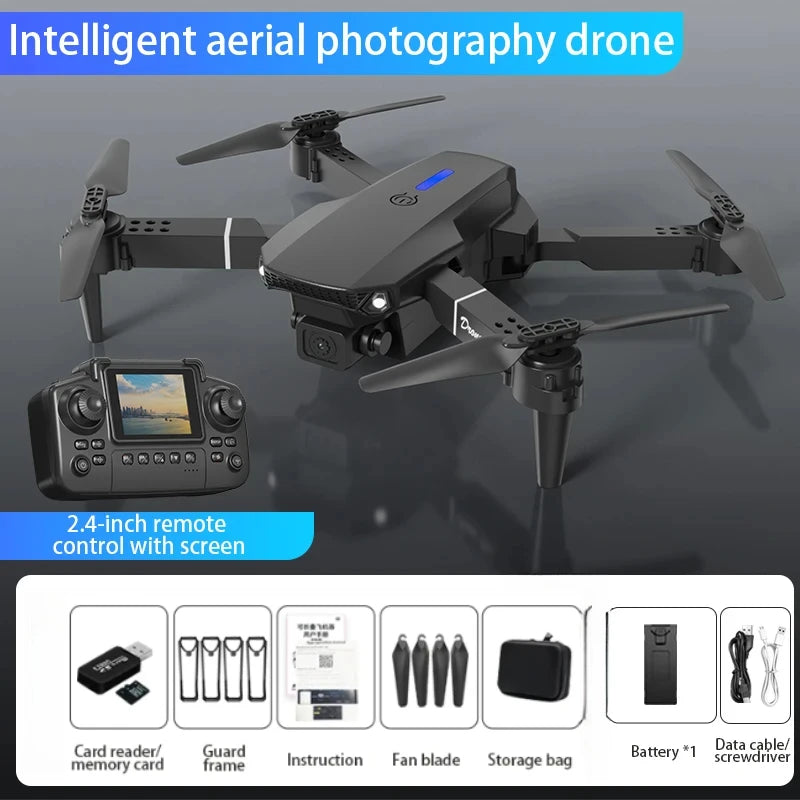 E88 Pro RC Drone 8K Professional with 1080P Wide Angle HD Camera Screen Control Foldable Helicopter WIFI FPV Height Hold