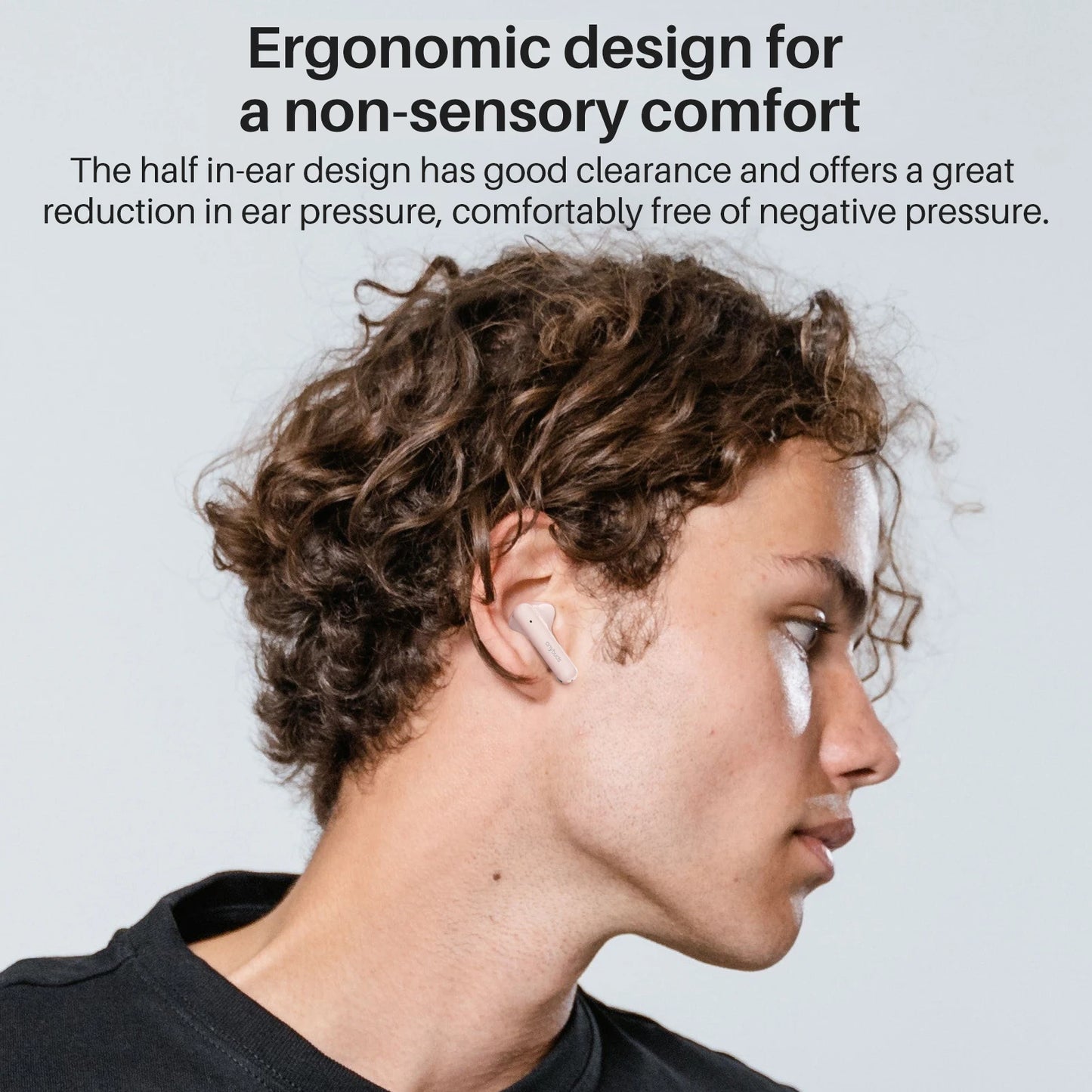 Ergonomic Half in Ear Earphones True Wireless Earbuds Bluetooth 5.3 Setero Sound ENC Calls Smart Touch Control APP Support