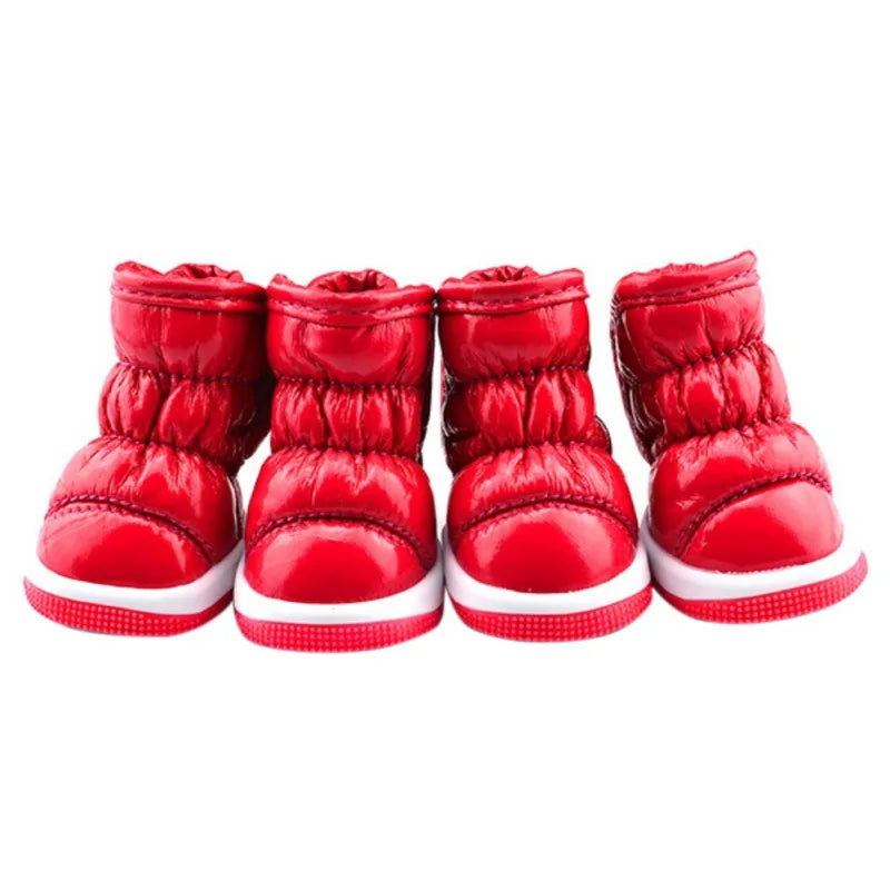 4pcs/set Pet Dog Winter Rain Shoes Waterproof Dogs Snow Boots Puppy Dog Slip Shoes For Small Medium Dog Yorkie Shoes Footwear