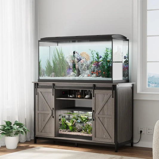 Farmhouse 55 To 75 Gallon Fish Tank Stand With Power Outlet