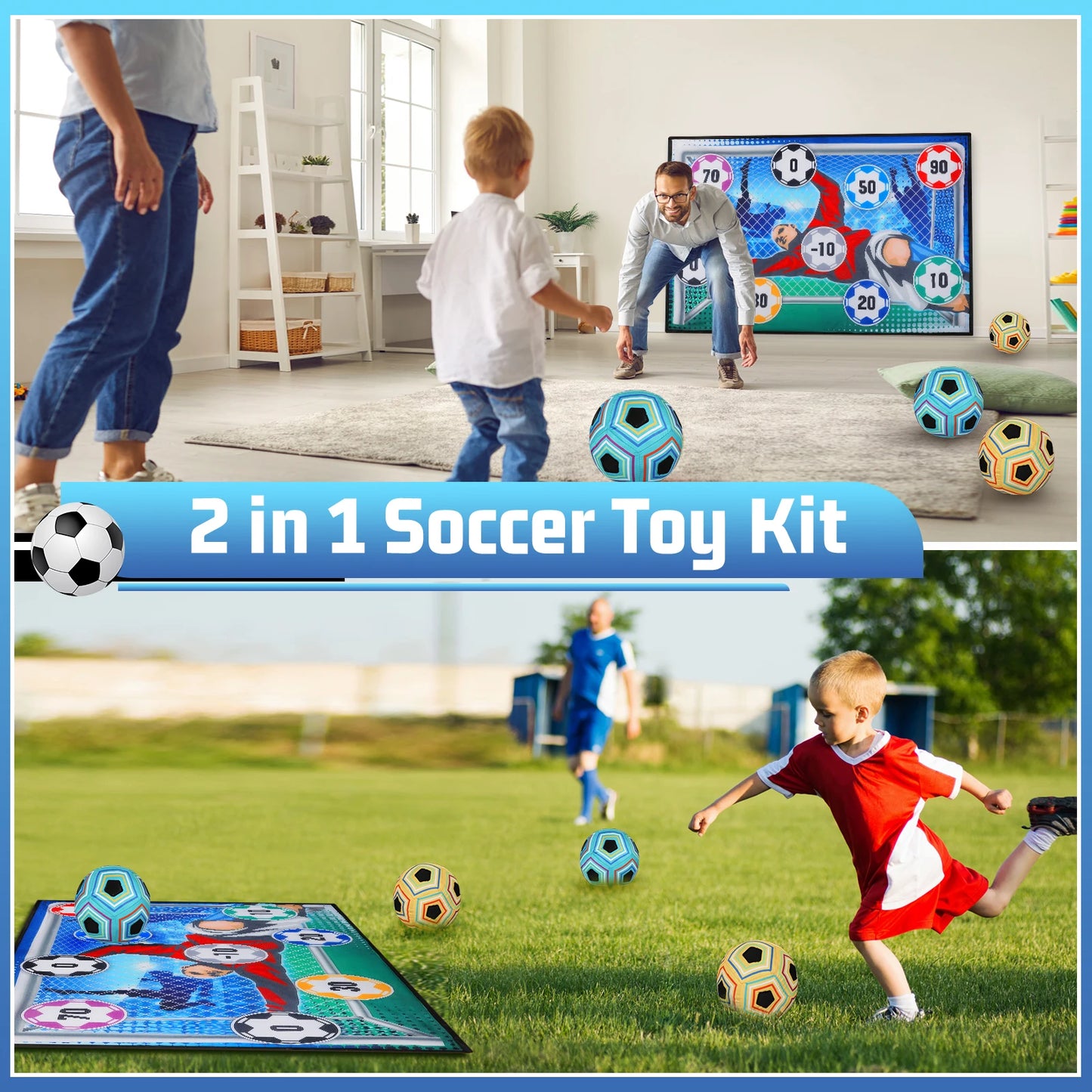 VATOS Kids Soccer Ball Game Set Indoor Outdoor Foldable Toy
