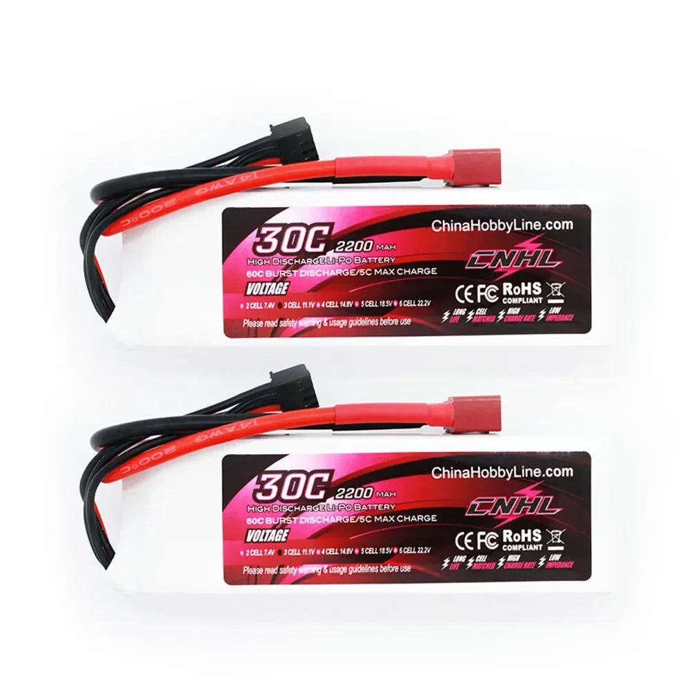 2PCS CNHL 3S 11.1V Lipo Battery 2200mAh 30C 70C With XT60 Plug For RC Airplane Helicopter Quadcopter FPV Drone Car Racing Hobby