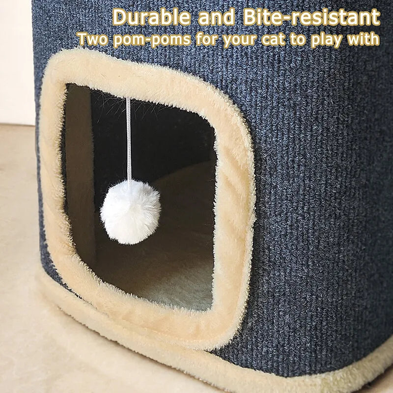 2 Layer Cat House With Nest For Indoor Cats Rectangular Cave