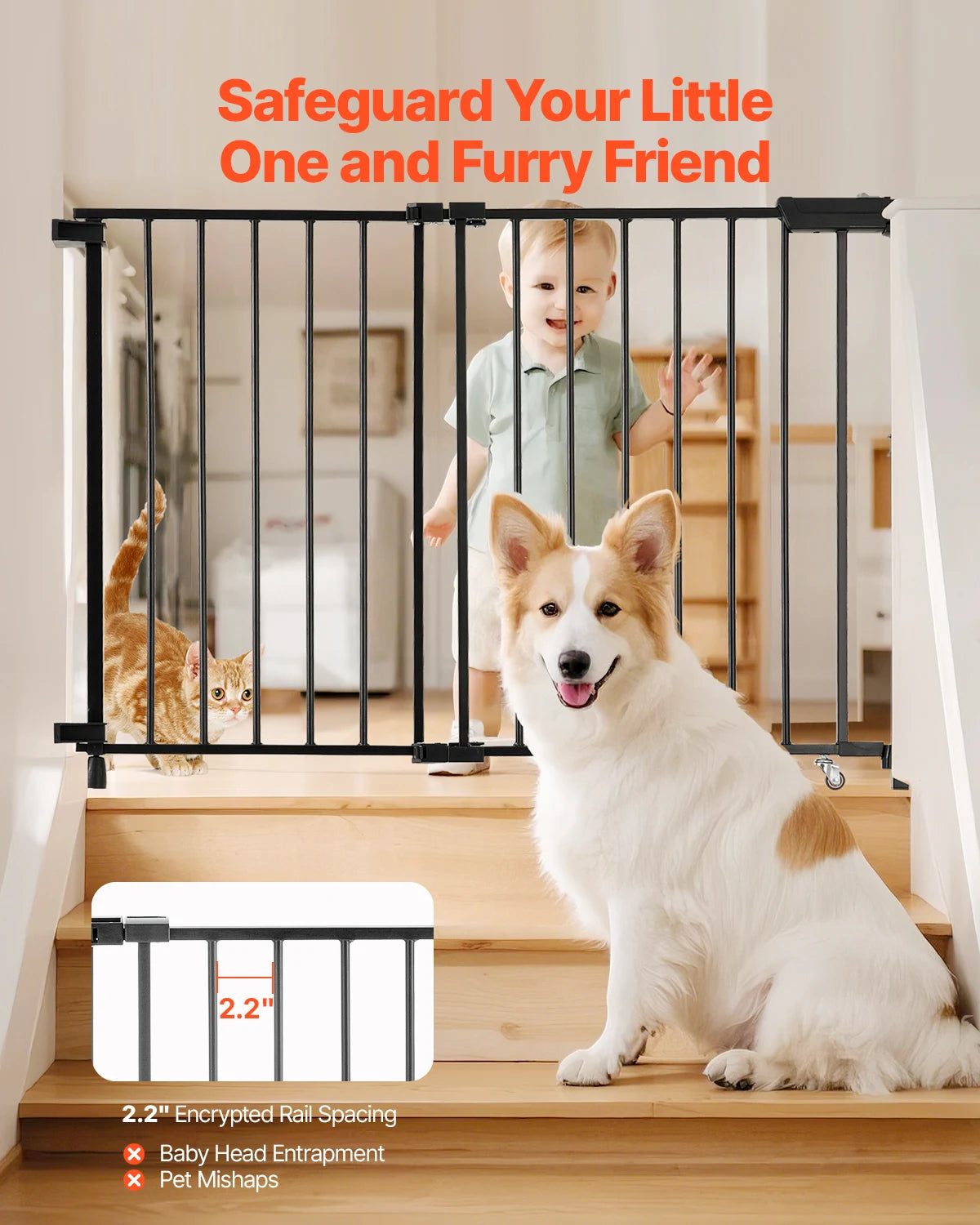 SucceBuy Adjustable Baby Gate 29.5 To 43 Inch Wide 28 High