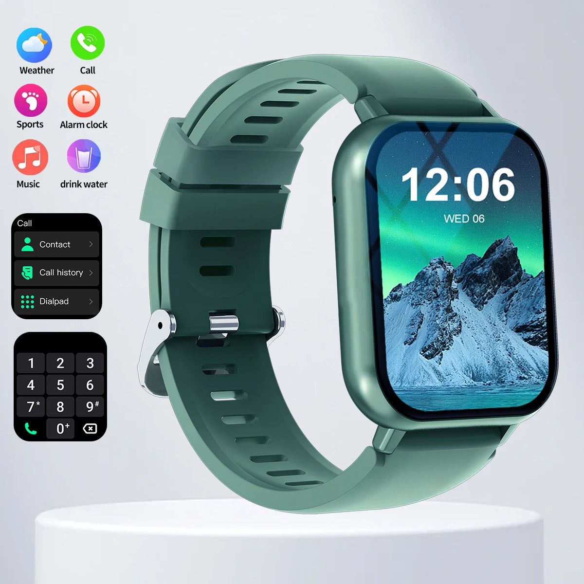 The fashionable smart watch has a full touch screen, can answer and make calls, and has message reminders and other functions. I
